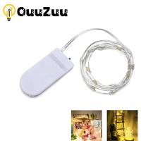 OuuZuu fantazyjne oświetlenie LED Mini świąteczna lampa z drutem miedzianym wodoodporna bateria CR2032 na wesele Xmas Garland Party 1